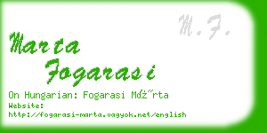 marta fogarasi business card